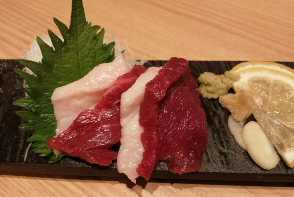Horse meat sashimi
